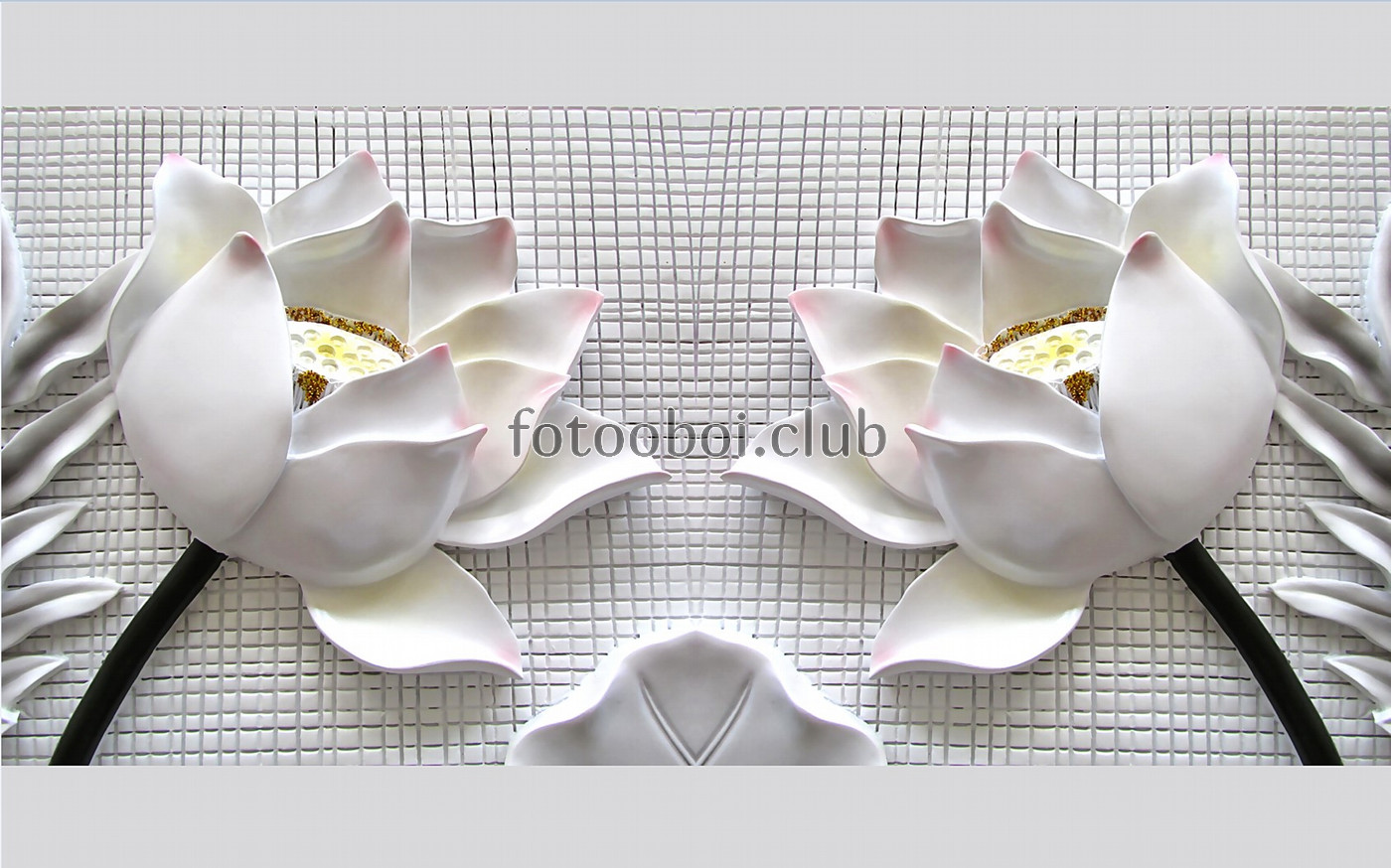 кувшинки, цветы, 3д, 3d, барельеф